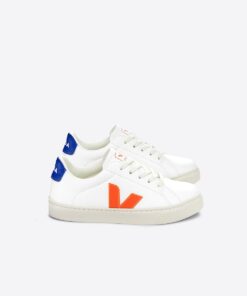 VEJA Esplar Leather White Orange Fluo