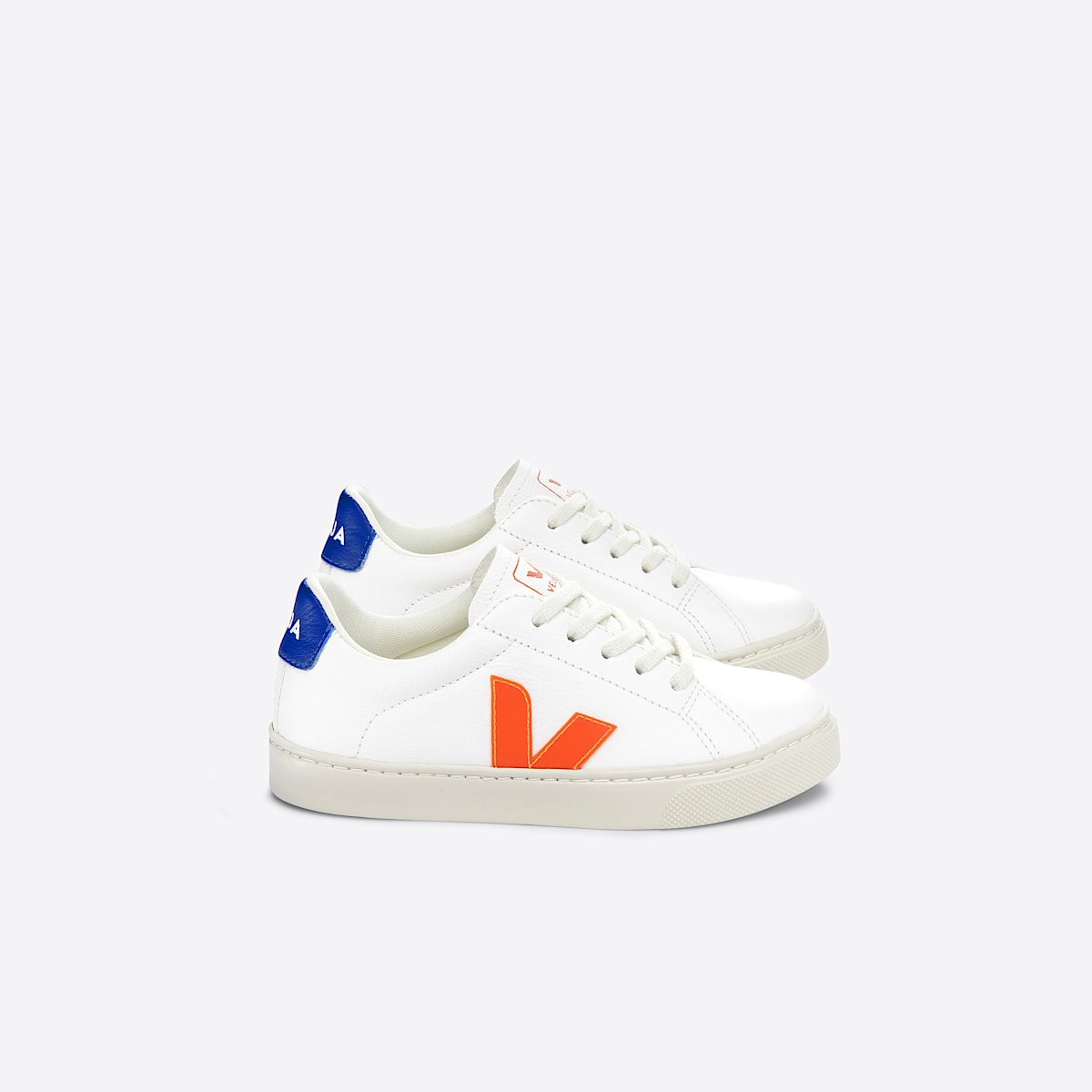 VEJA Esplar Leather White Orange Fluo