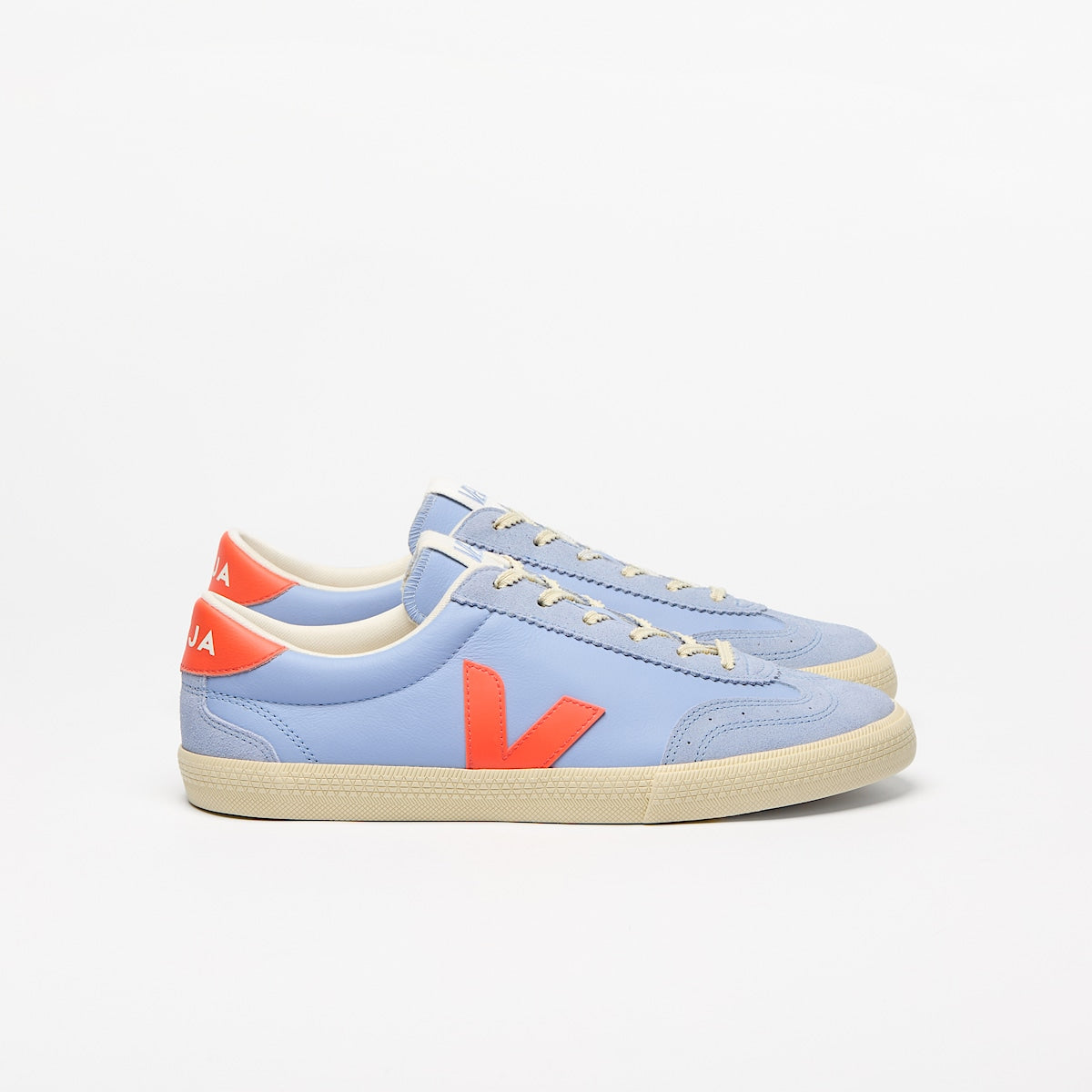 VEJA Volley Leather Olympe Orange Fluo Calcaire