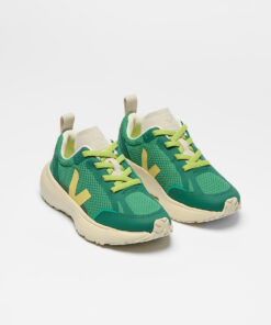 Alternative view of VEJA Canary Elastic Laces Alveomesh Emeraude Mimosa