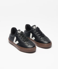 Alternative view of VEJA Volley Elastic Laces Leather Black White Bark