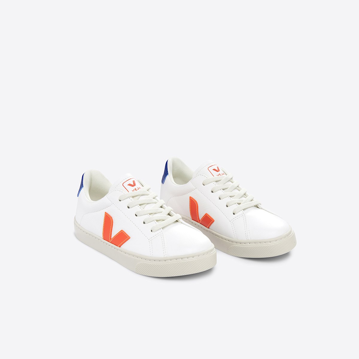 VEJA Esplar Leather White Orange Fluo - Image 2
