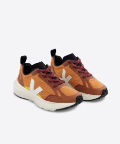 Alternative view of VEJA Canary Elastic Laces Alveomesh Pumpkin White