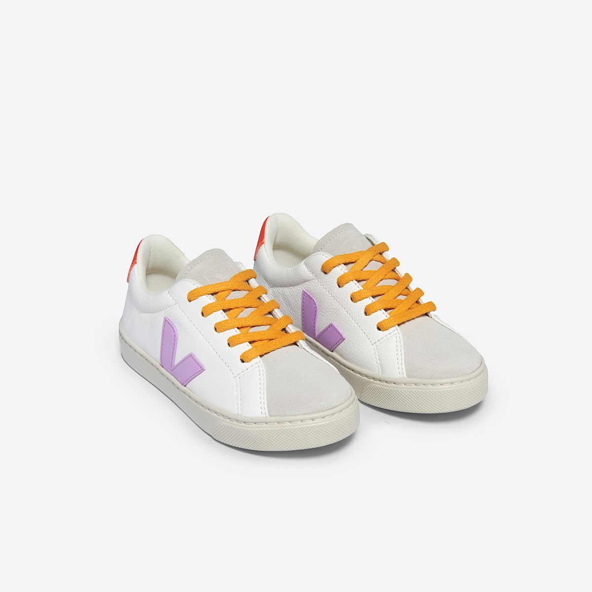 VEJA Esplar Leather White Orchid Orange Fluo - Image 2