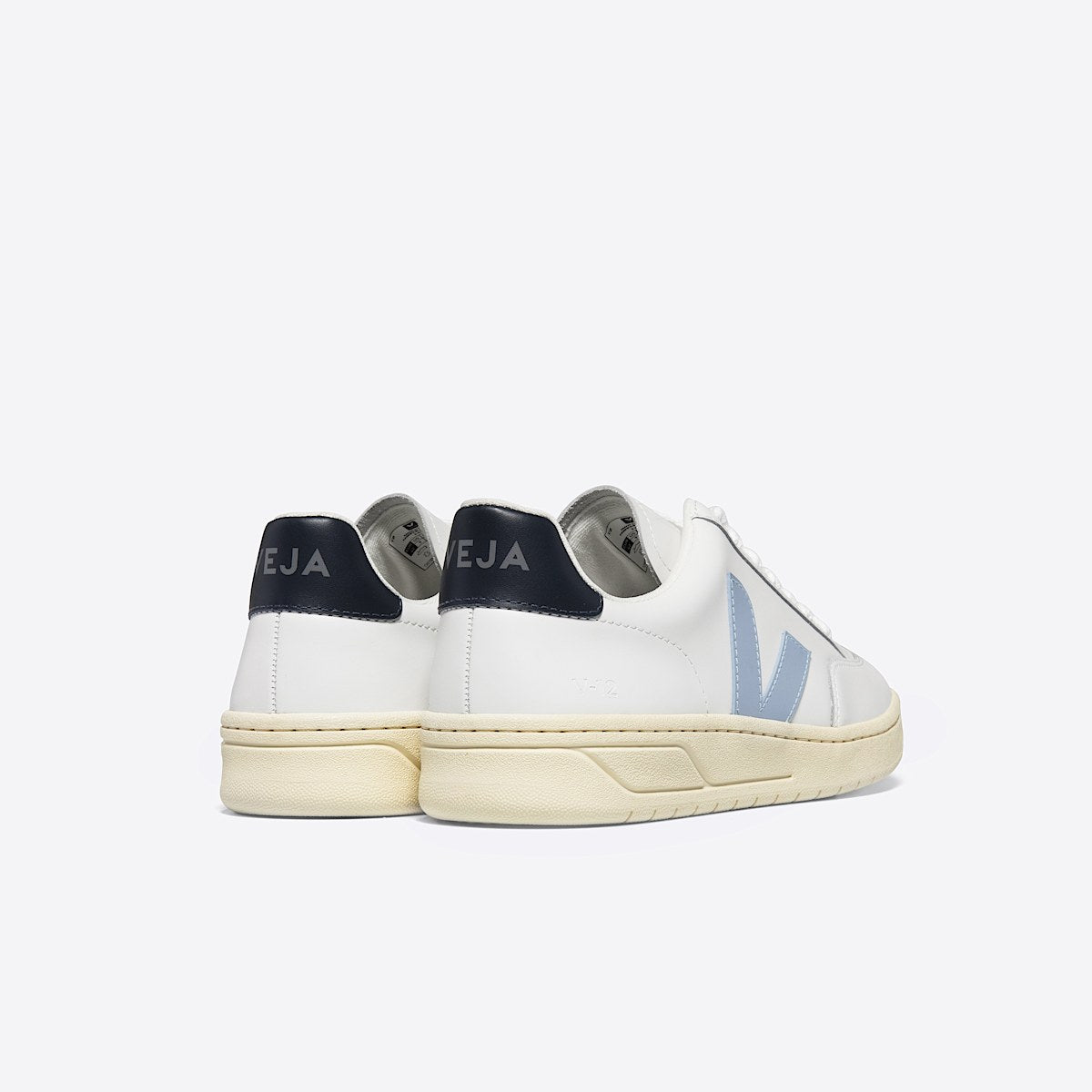 VEJA V-12 Leather White Steel Nautico - Image 3