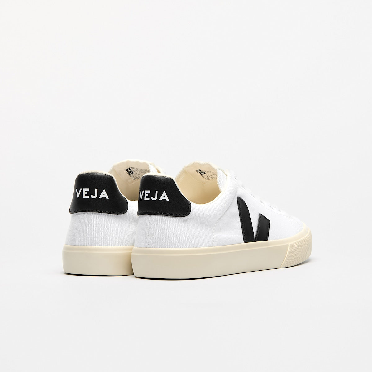 VEJA Campo Canvas White Black - Image 2