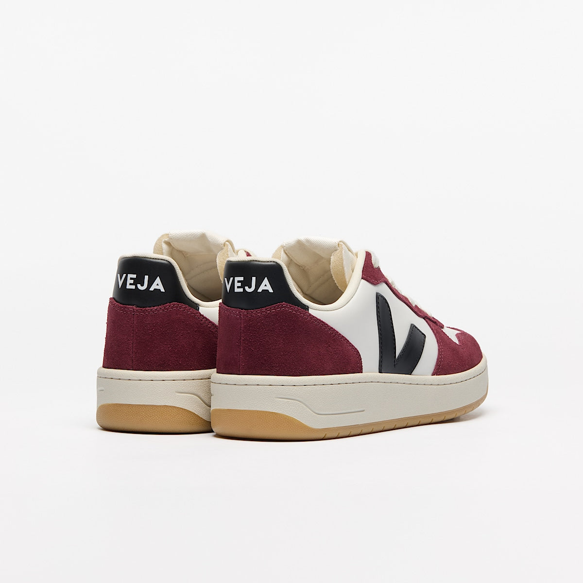 VEJA V-10 Leather White Black Amarante - Image 4