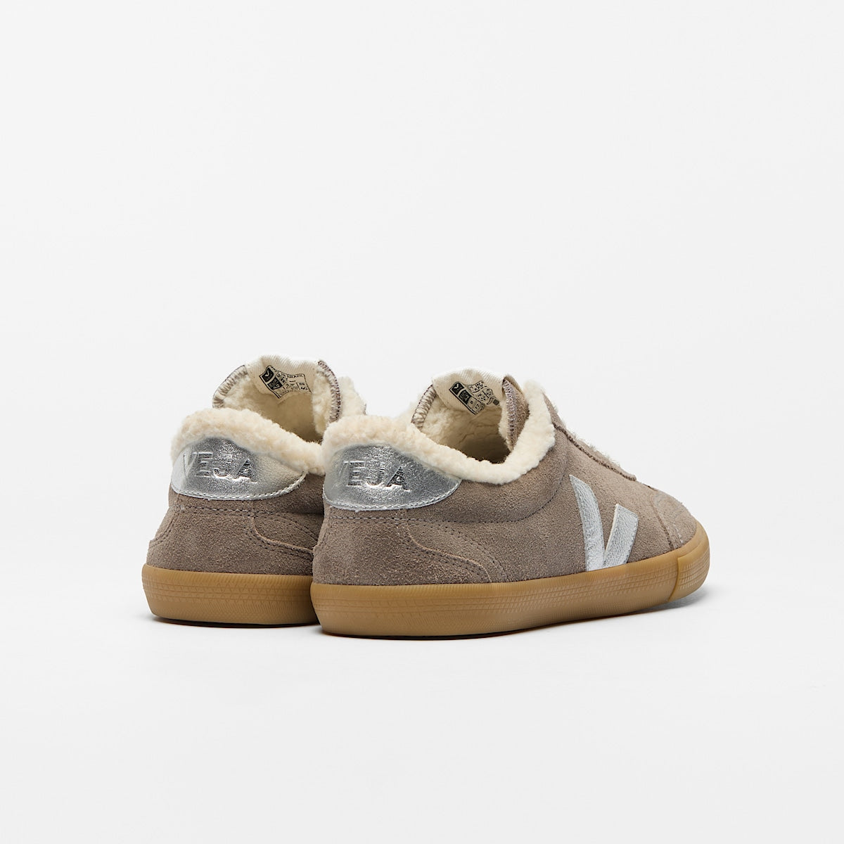 VEJA Volley Furred Suede Moonrock Silver - Image 3