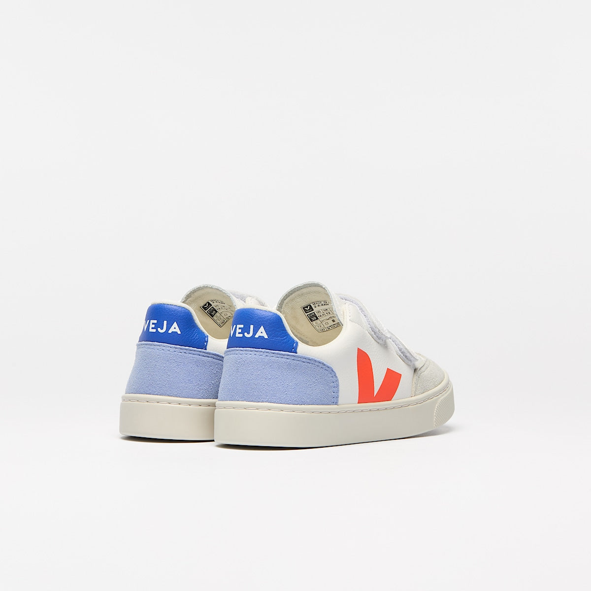 VEJA V-12 Leather White Multico Orange Fluo - Image 2