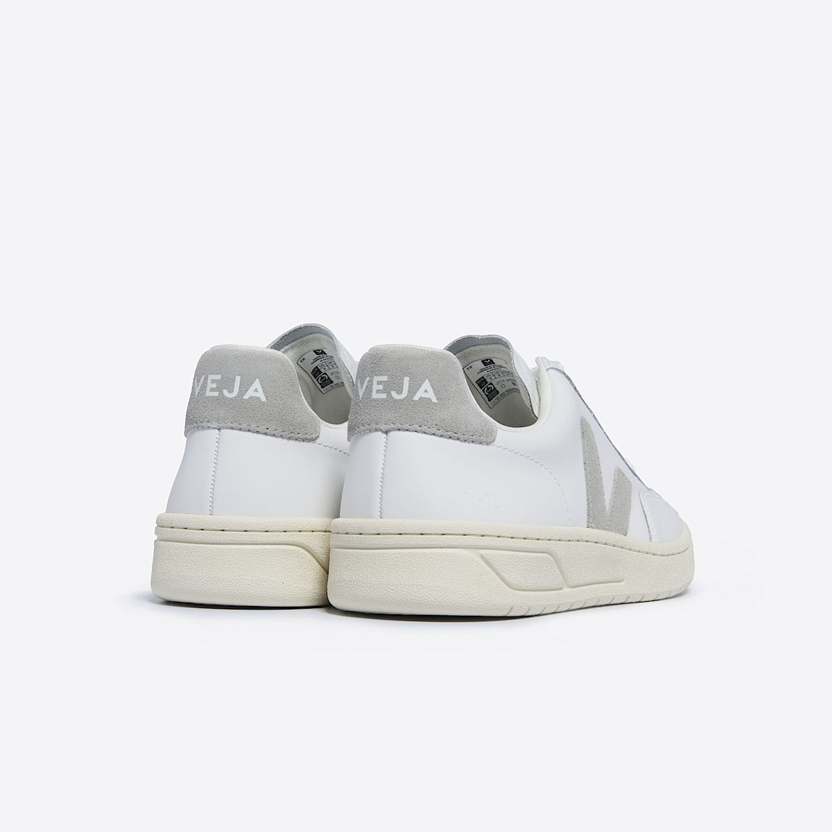 VEJA V-12 Leather White Light Grey - Image 2