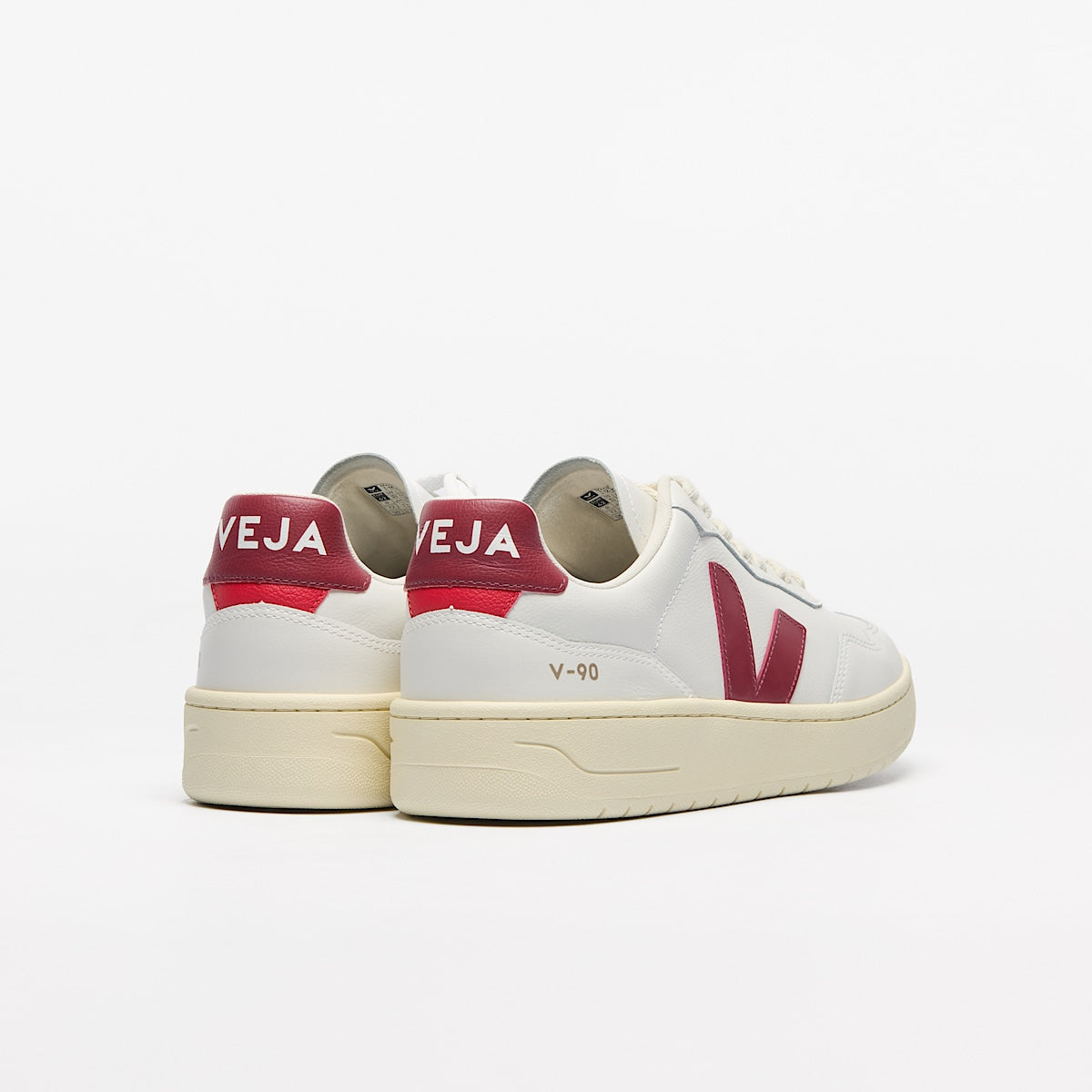 VEJA V-90 Leather White Marsala - Image 3
