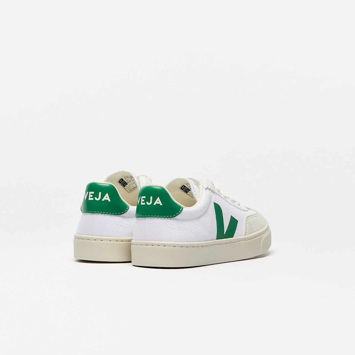 VEJA Volley Elastic Laces Canvas White Emeraude - Image 2