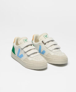 Alternative view of VEJA V-90 Leather White Aqua Emeraude