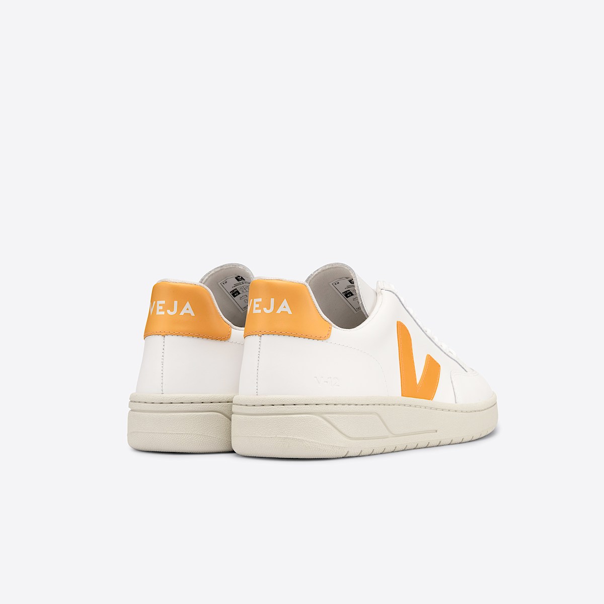 VEJA V-12 Leather White Ouro - Image 3
