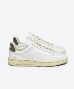 VEJA V-12 Stitch Leather White Kaki