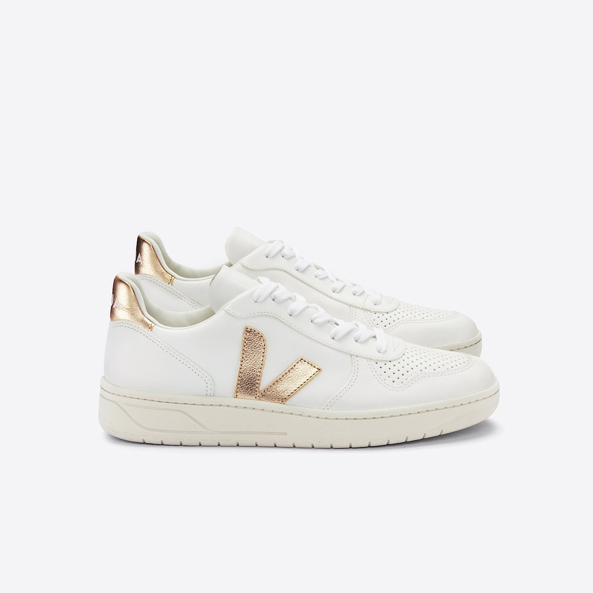 VEJA V-10 Leather White Platine