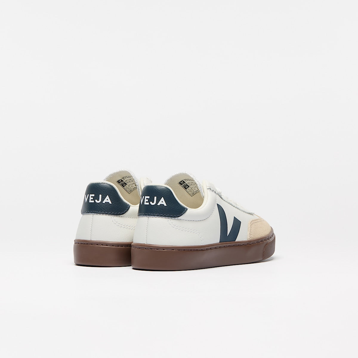VEJA Volley Elastic Laces Leather White Nautico Bark - Image 3