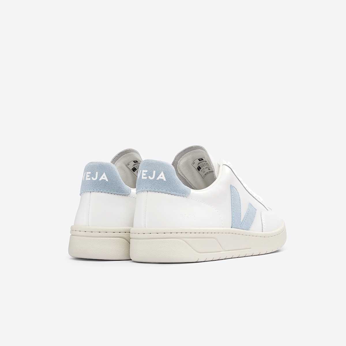 VEJA V-12 Leather White Steel - Image 3