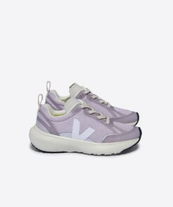 VEJA Canary Elastic Laces Alveomesh Parme White