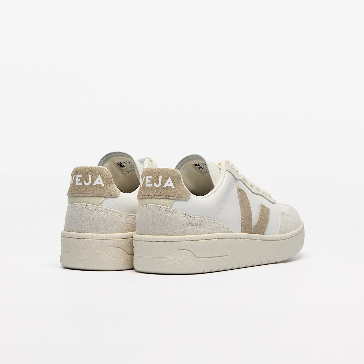 VEJA V-90 Leather White Taupe - Image 3