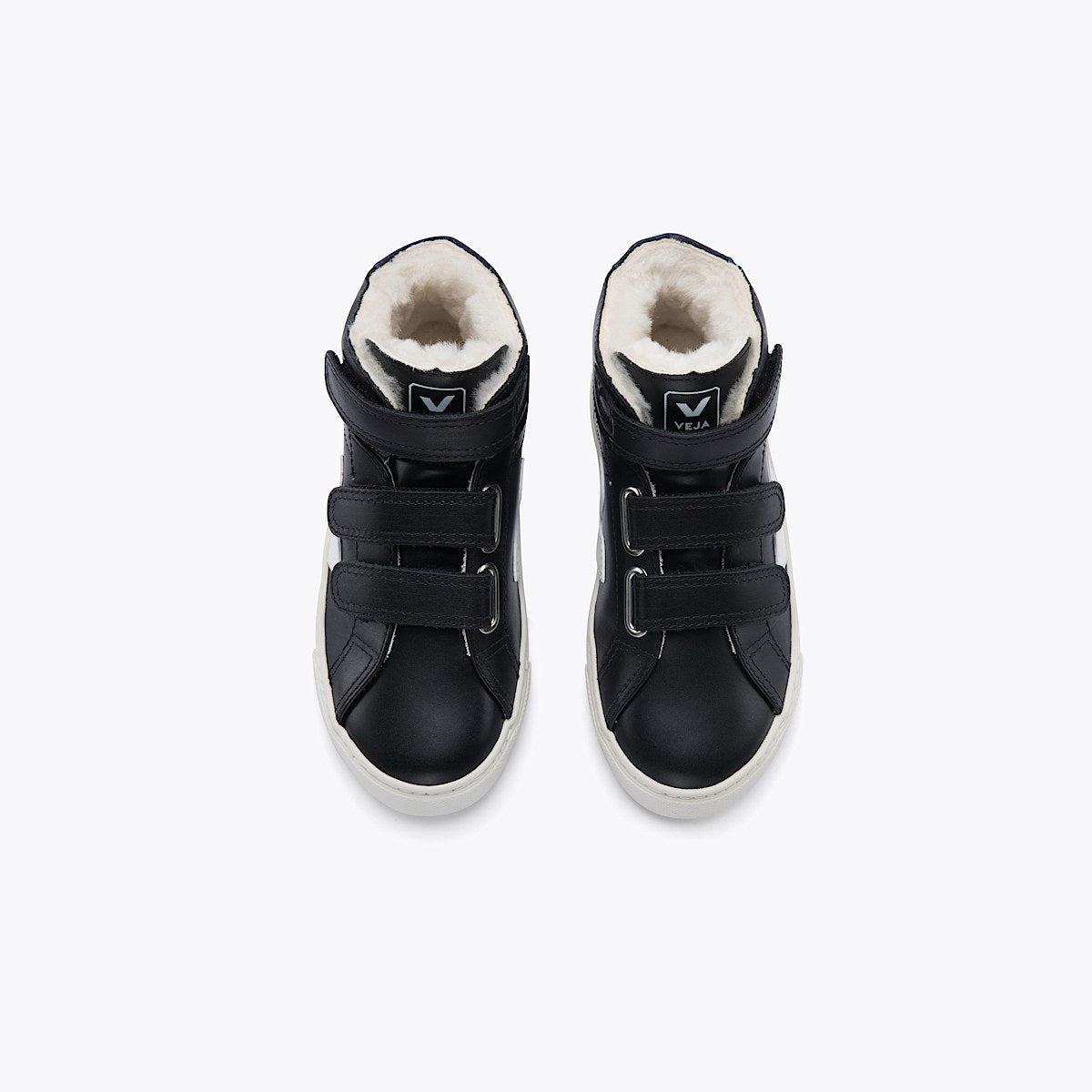 VEJA Esplar Mid Furred Leather Black White - Image 2
