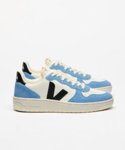 VEJA V-10 Leather Pure Black Aqua