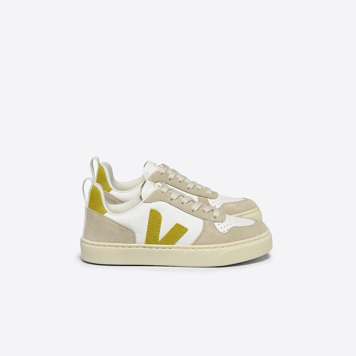 VEJA V-10 Leather White Liquor Almond
