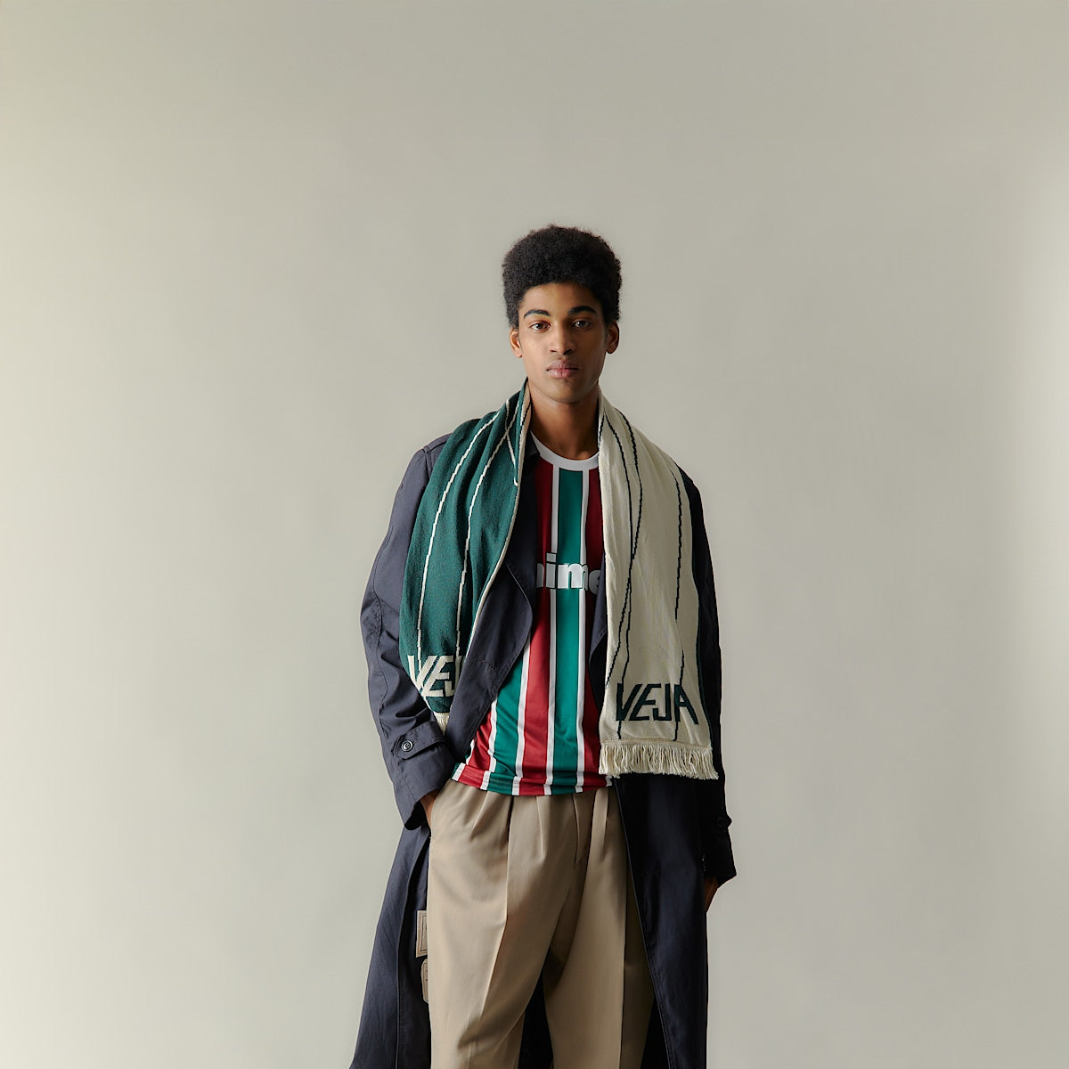 VEJA Scarf Panenka Cotton Dark Green - Image 3