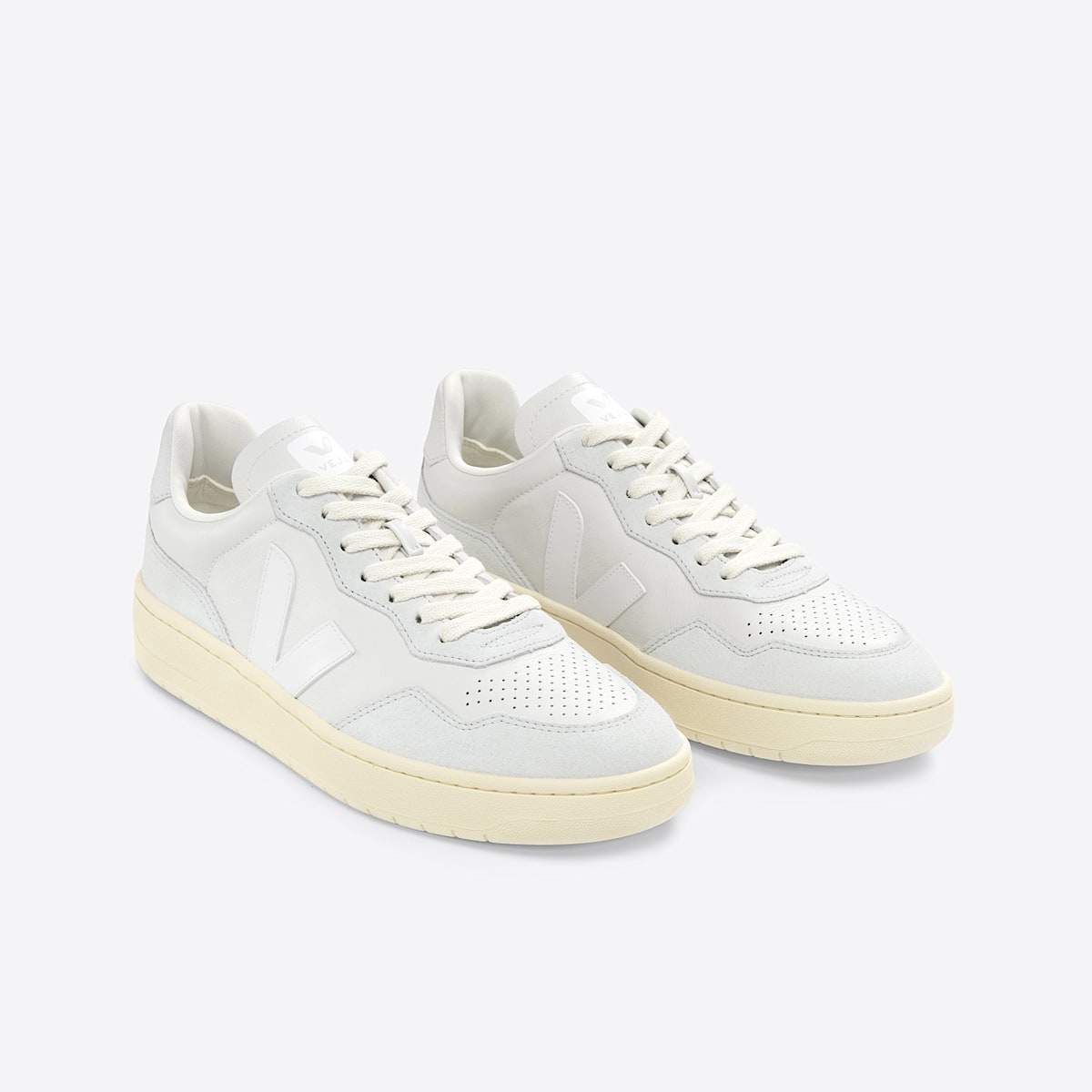 VEJA V-90 Leather Gravel White - Image 2