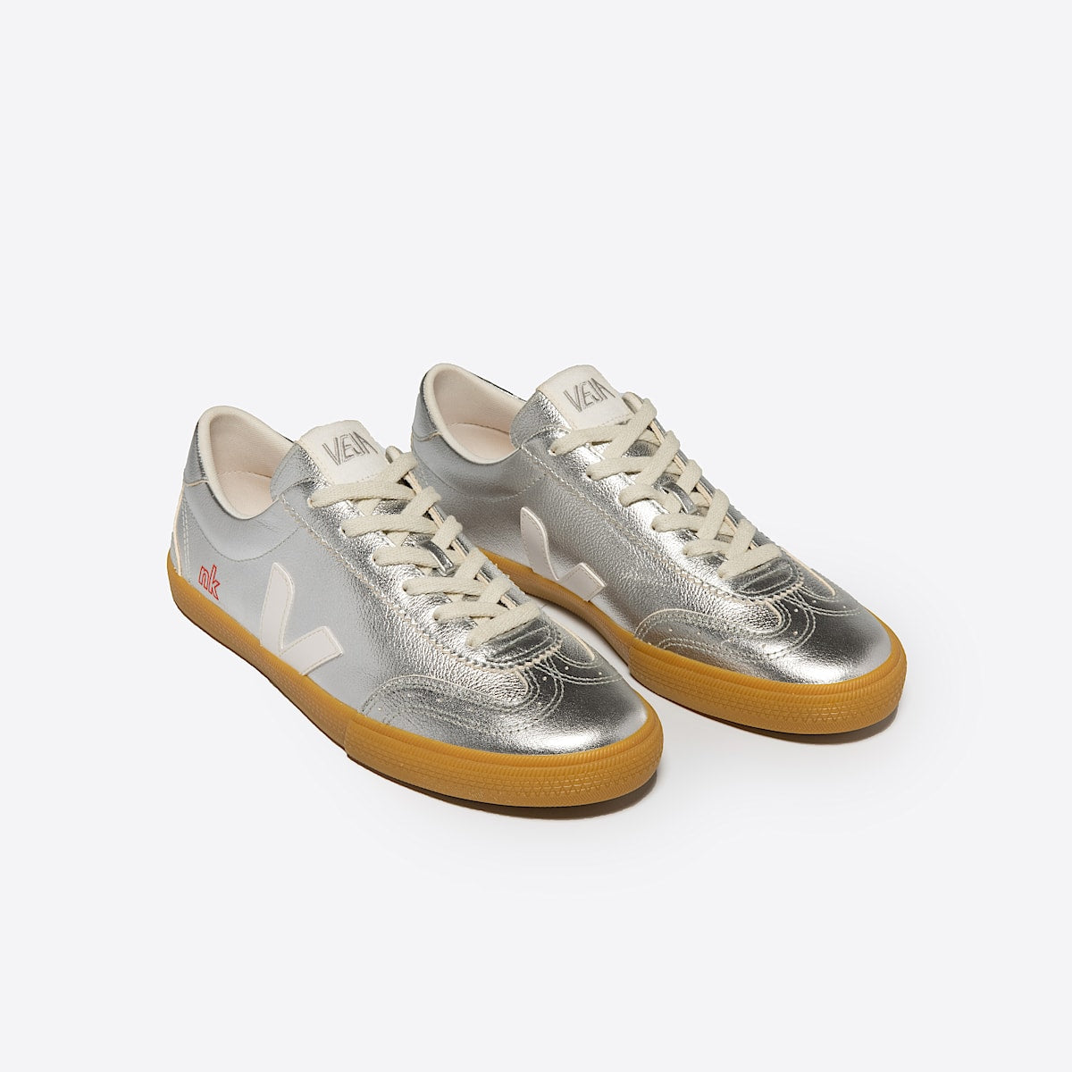 VEJA Volley Leather x Nk Store Silver White - Image 2