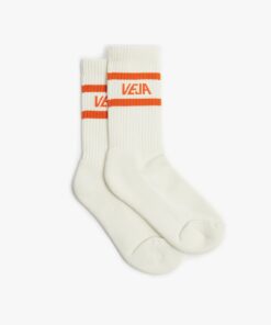 VEJA Iconic Socks Cotton White Orange
