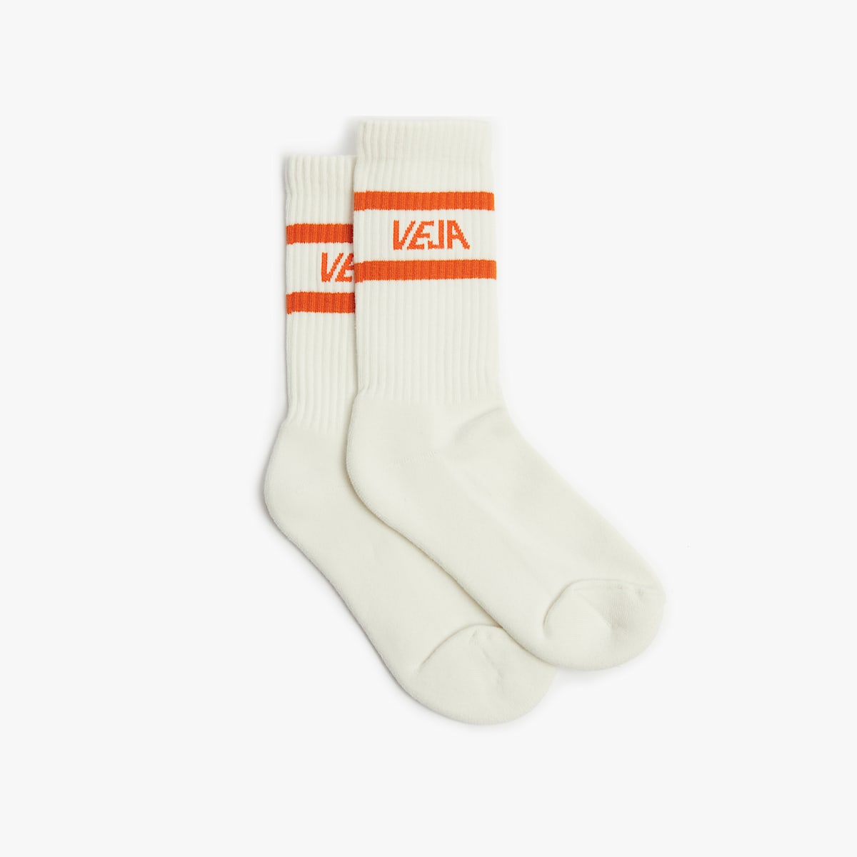 VEJA Iconic Socks Cotton White Orange