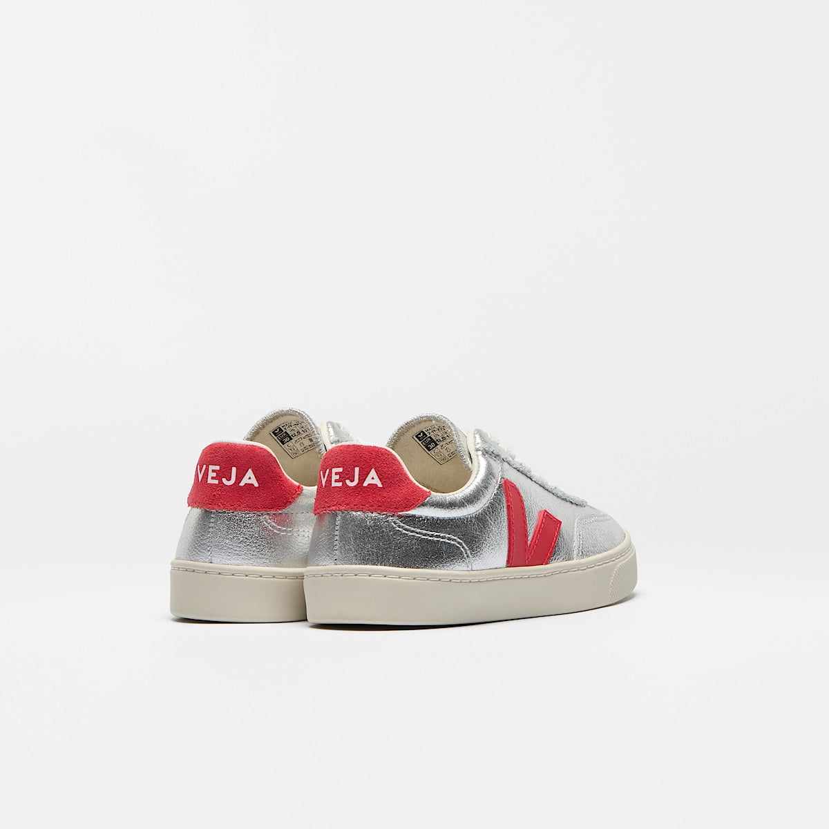 VEJA Volley Elastic Laces Leather Silver Pekin - Image 3