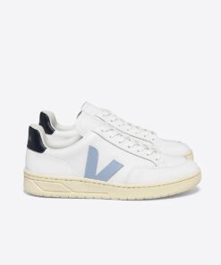 VEJA V-12 Leather White Steel Nautico