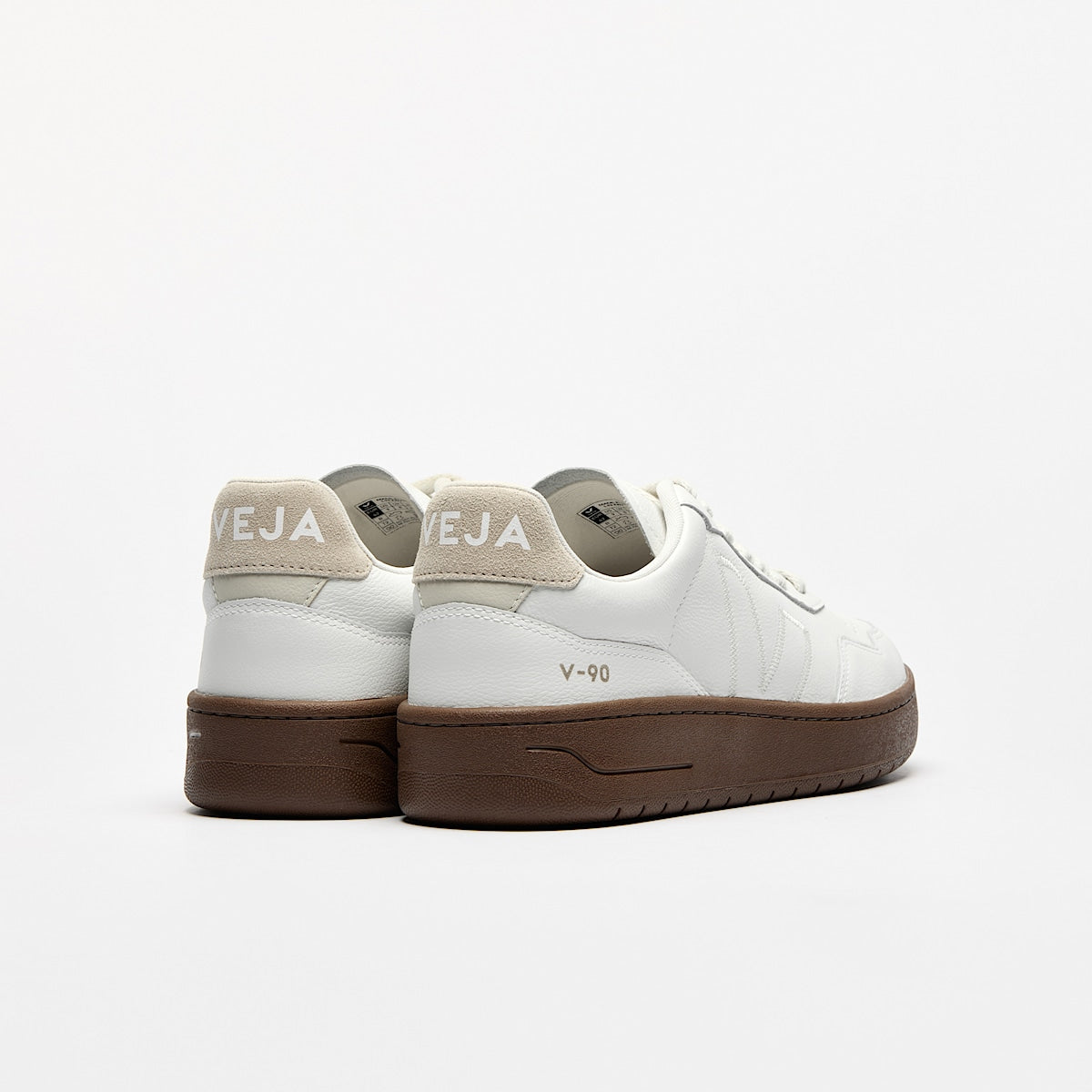 VEJA V-90 Leather White Pierre Almond - Image 3