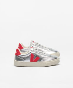 VEJA Volley Elastic Laces Leather Silver Pekin