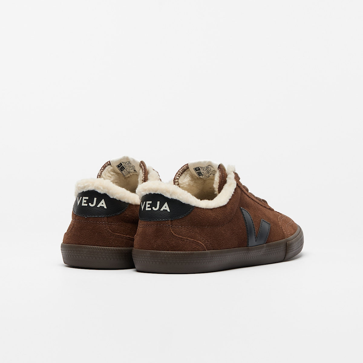 VEJA Volley Furred Suede Walnut Black Eagle - Image 3