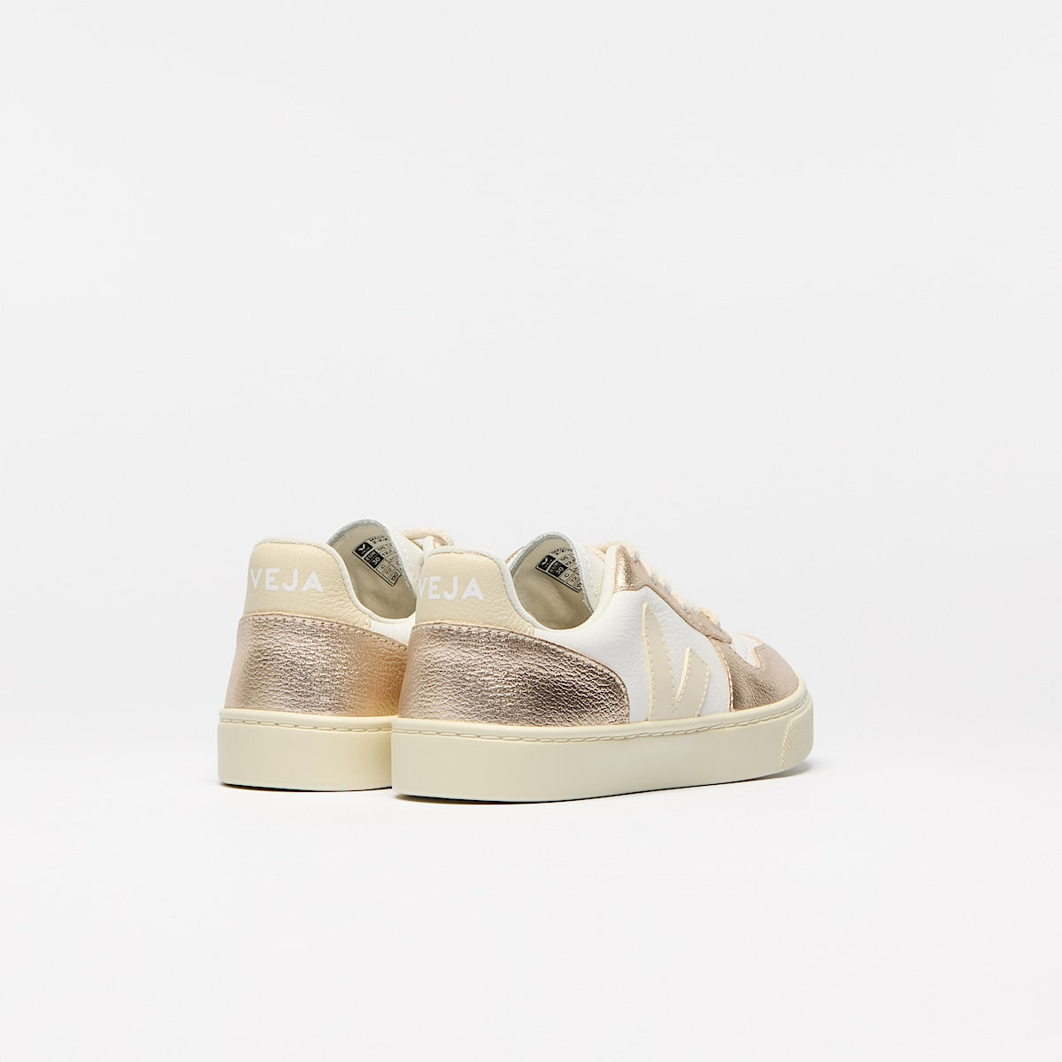 VEJA V-10 Leather White Calcaire Platine - Image 3