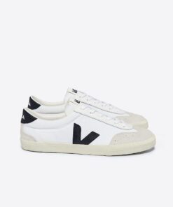 VEJA Volley Canvas White Black