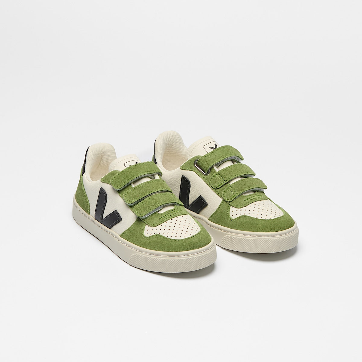 VEJA V-10 Leather Pure Black Kiwi - Image 2