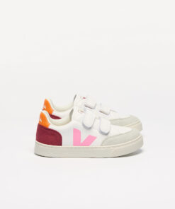VEJA V-12 Leather White Multico Marsala