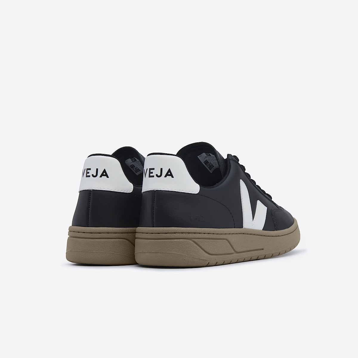 VEJA V-12 Leather Black Dune - Image 4