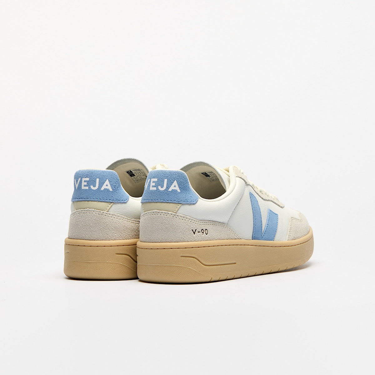 VEJA V-90 Leather White Aqua Natural - Image 3