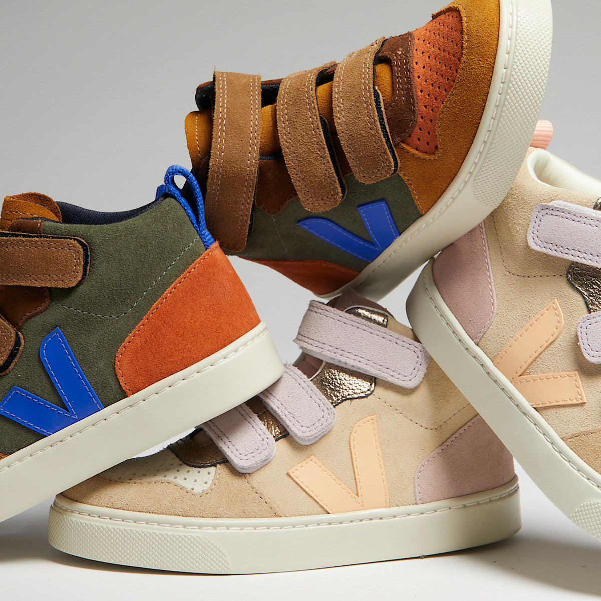 VEJA V-10 Mid Suede Multico Almond Peach - Image 4