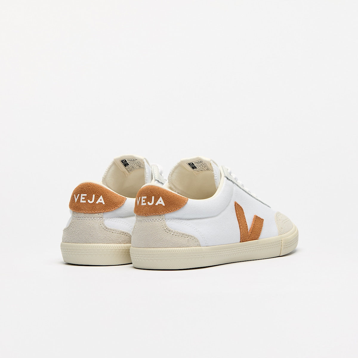 VEJA Volley Canvas White Umber - Image 3