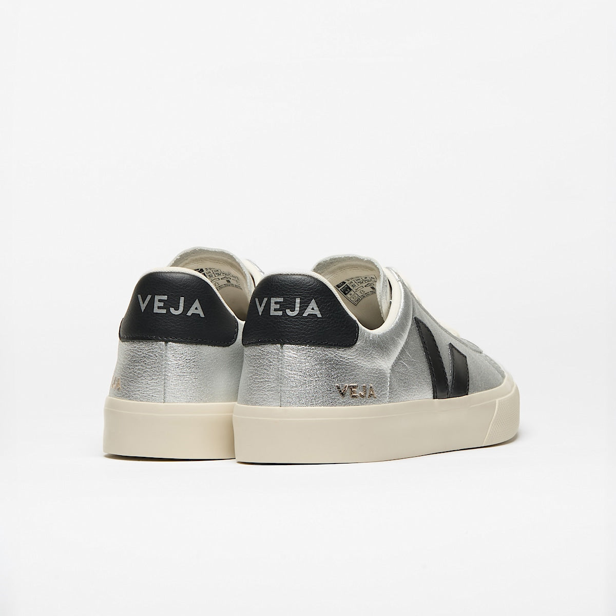 VEJA Campo Leather Silver Black - Image 3