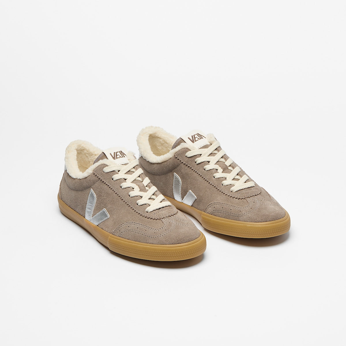 VEJA Volley Furred Suede Moonrock Silver - Image 2
