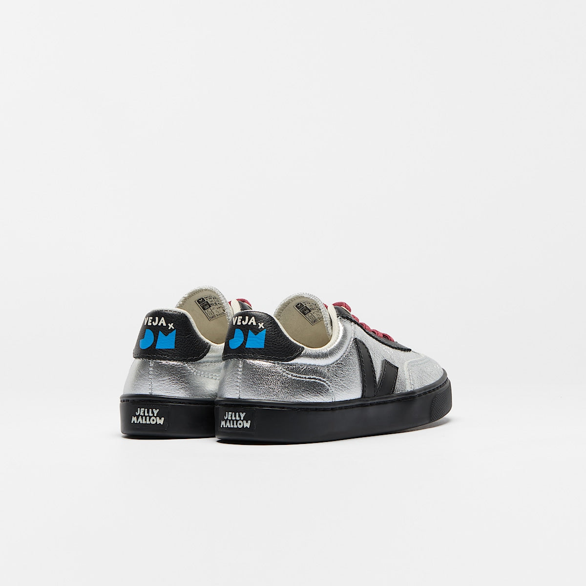 VEJA Volley Elastic Laces Leather x Jelly Mallow Silver - Image 3
