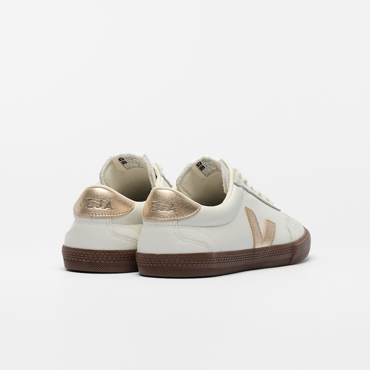 VEJA Volley Leather White Platine Bark - Image 3