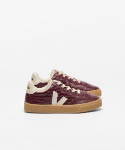VEJA Volley Elastic Laces Leather Amarante Pierre